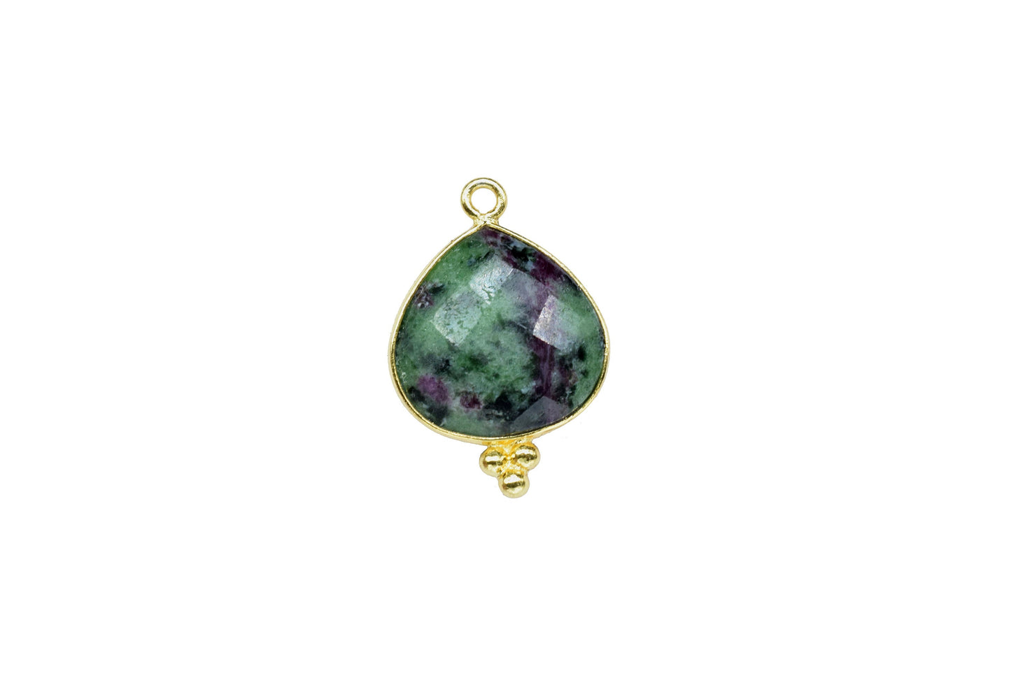 Ruby Zoisite Faceted Connector,Ruby zoisite Single Bail Connector Pendant Jewelry,Zoisite 14mm Heart Shape Checker Cut Pendant jewelry,Gift