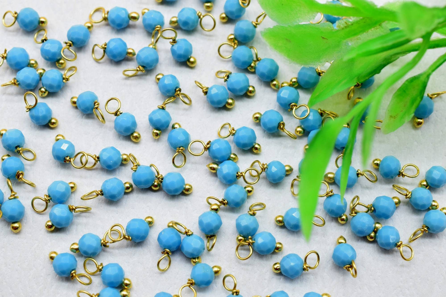 Turquoise Single wire wrapped Beads,Gemstone Components,Turquoise Faceted Beads,Turquoise Dangle Beads,Jewelry Making Supply,Gemstone Charms