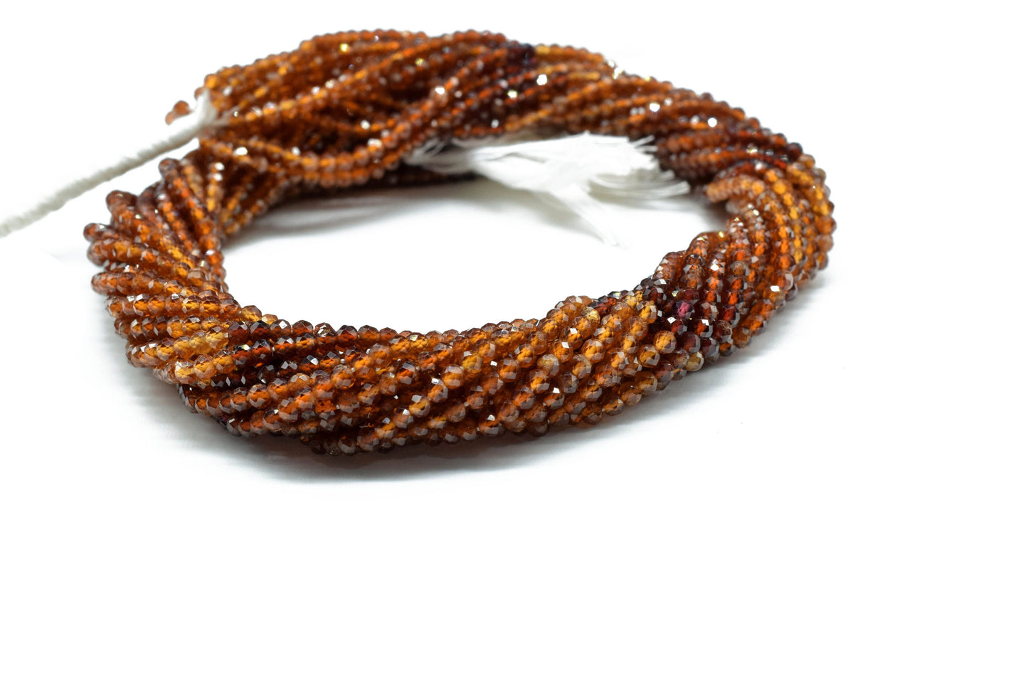 Natural Hessonite Garnet Faceted Beads,Gemstone Beads Strand,Hessonite Shaded Beads,Micro faceted beads,Hessonite Strand Beads Jewelry Gift