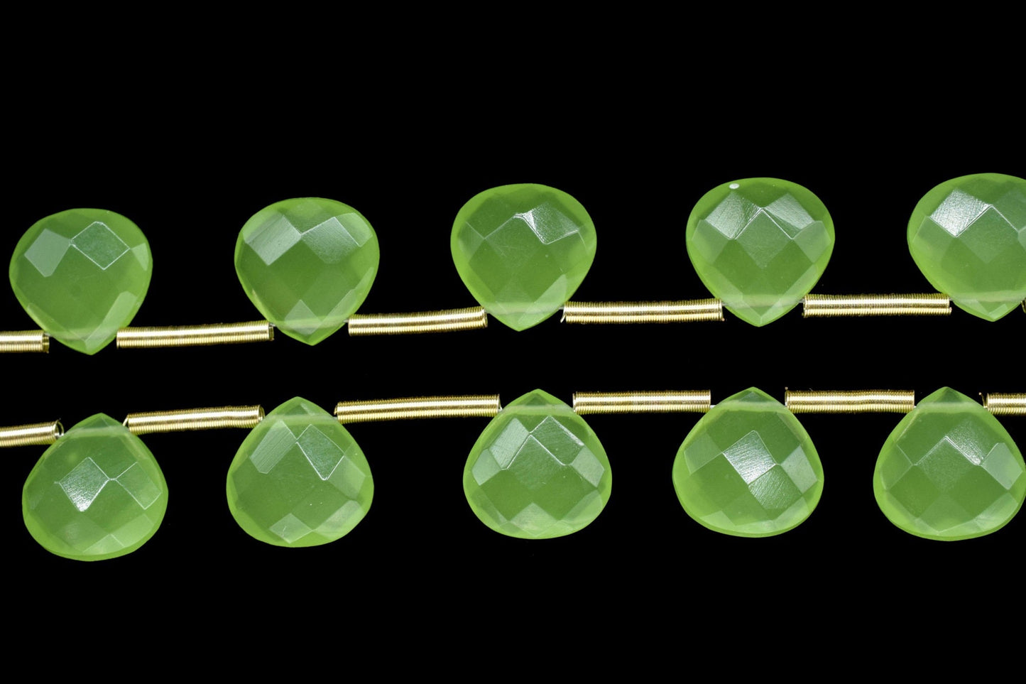 Prehnite Faceted Heart Shape Briolettes,Green Gemstone Heart Beads,Prehnite 9 inch strand,Jewelry Making Supplies,Prehnite Heart jewelry