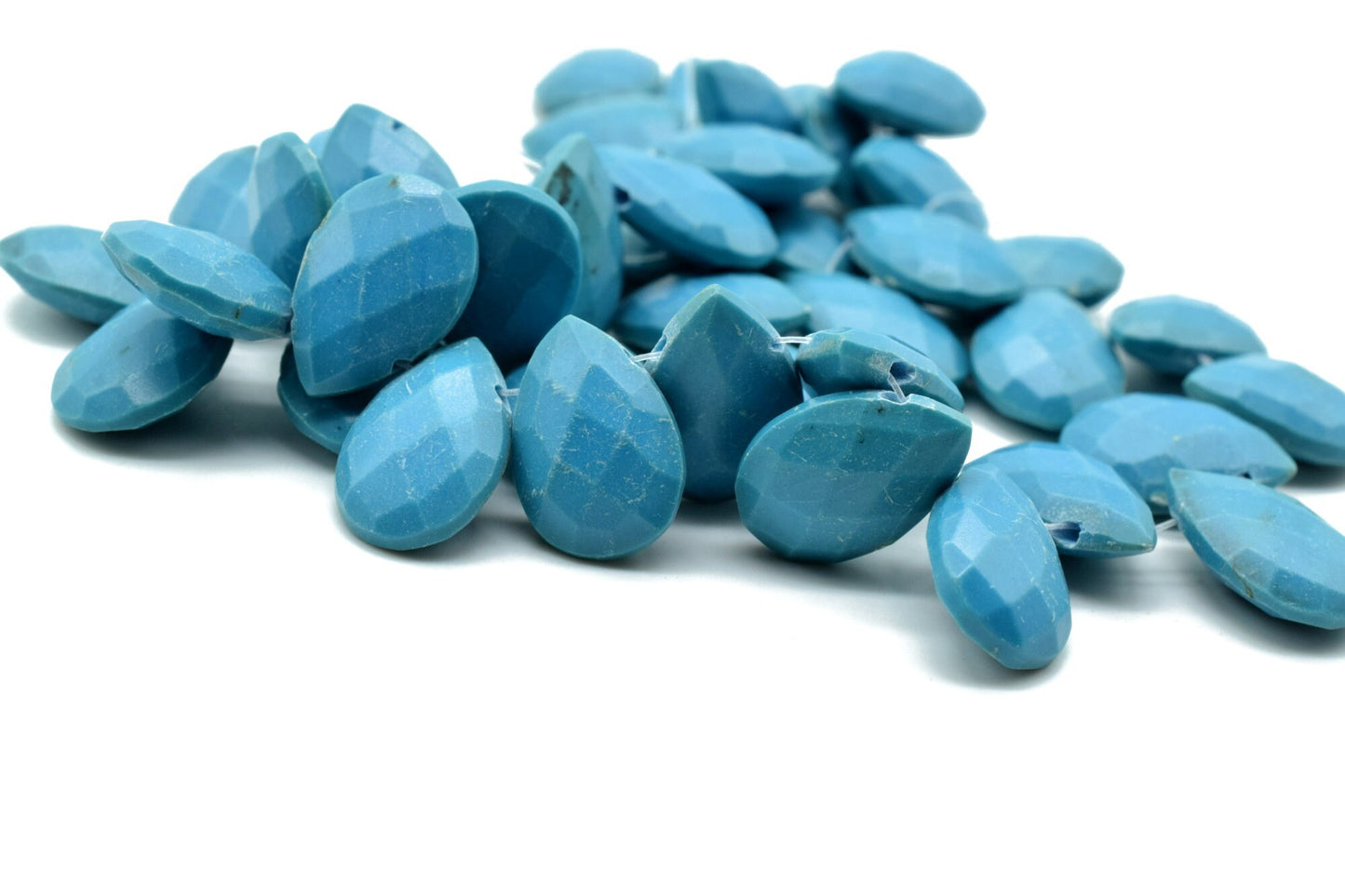 Blue Turquoise Teardrop 9x13mm Briolettes,Turquoise side drilled Briolette,Turquoise Handmade Briolette,Turquoise Teardop briolettes,jewel