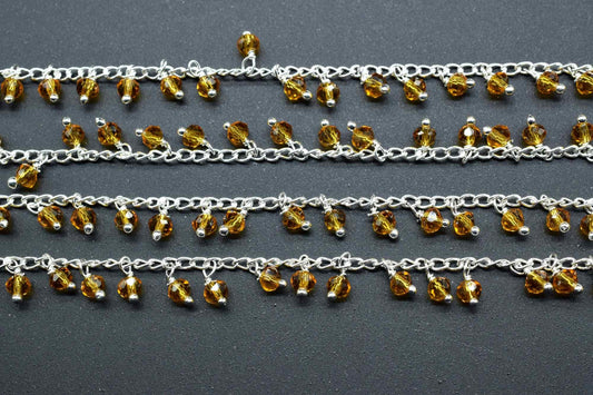Citrine Cluster Rosary,Citrine Faceted Rosary Chain,Citrine Quartz Dangling Chain,Unqiue Rosary Chain,Wire Wrapped Chain,Quartz Rosary Chain