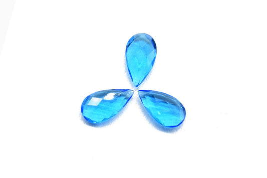 London Blue Topaz Faceted Pear Shape Briolettes,10x18mm Pear Shape Beads,Blue Topaz Briolettes,Faceted Pear Beads,Blue Topaz Jewelry Beads,