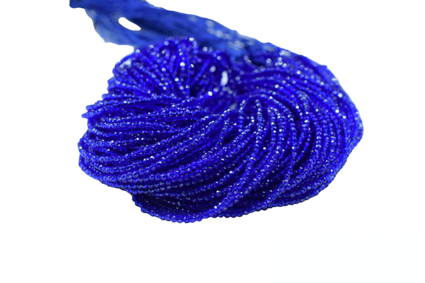 Blue Quartz Faceted Beads/Beads Strand/Jewerly Making Beads/2mm Blue Beads Strand/Loose Gemstone Beads/Rondelle Beads/Gift