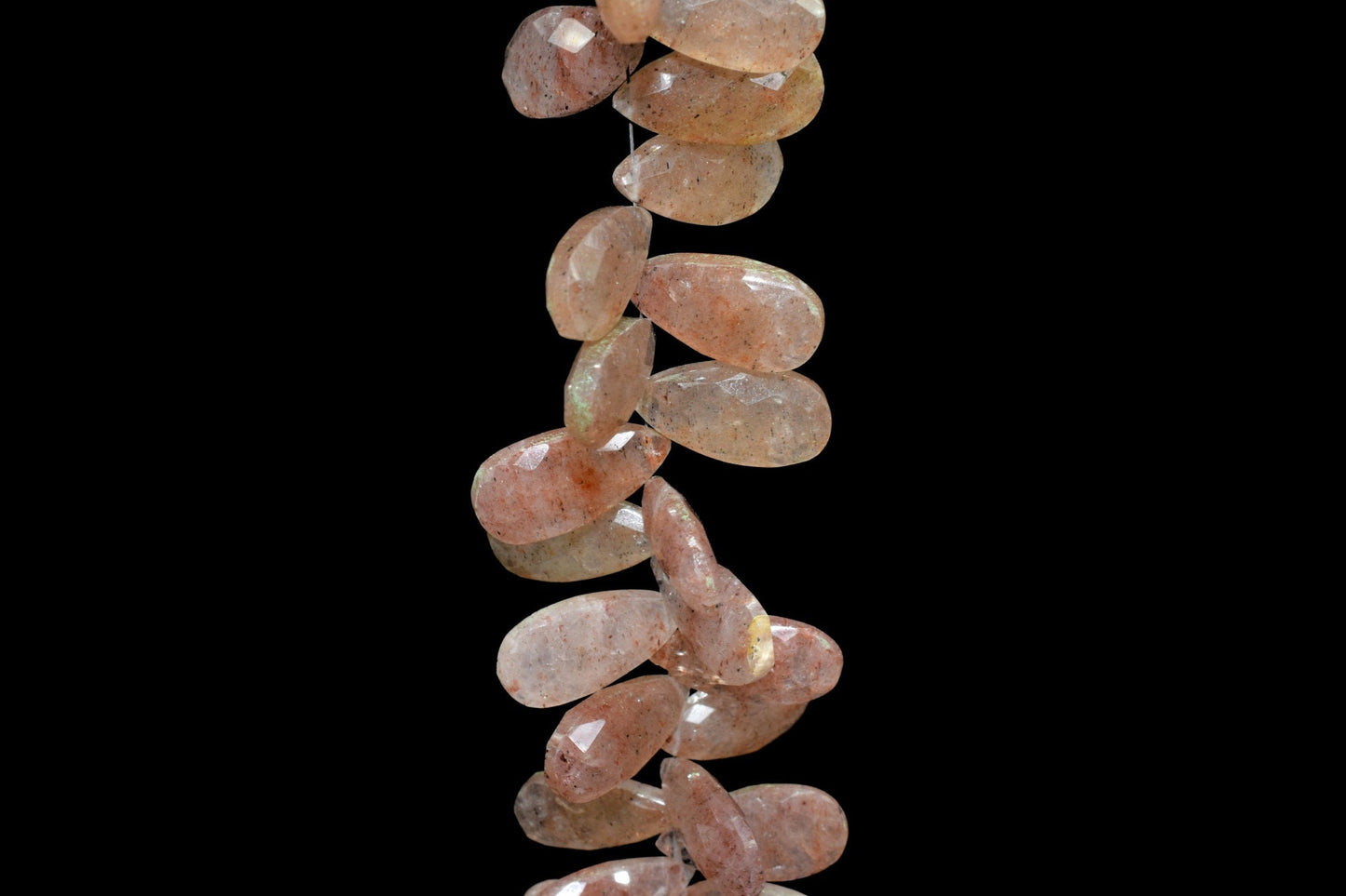 Natural sunstone 10x18mm Faceted Pear Shape Briolettes,Pear Shape Beads,sunstone Quartz Beads,Jewelry Making Supplie,Gemstone Pear Beads