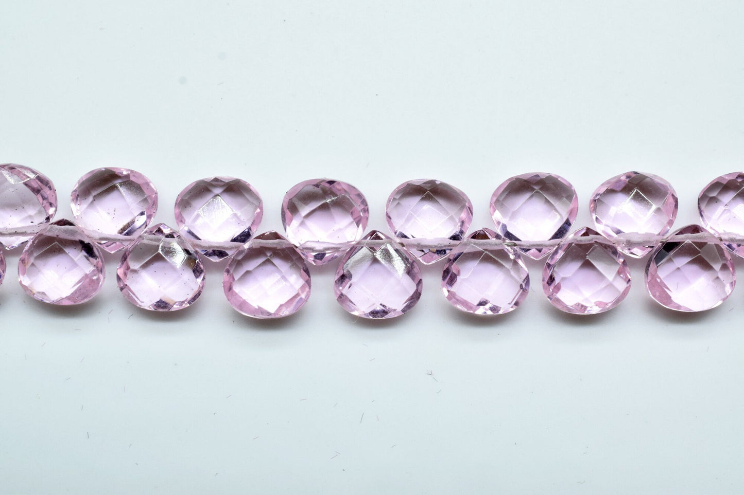 Pink Quartz Faceted 6mm Heart Shape Briolettes,Natural Pink Quartz Beads,Heart Shape Briolettes,Pink Quartz Heart Shape Beads,Jewelry making