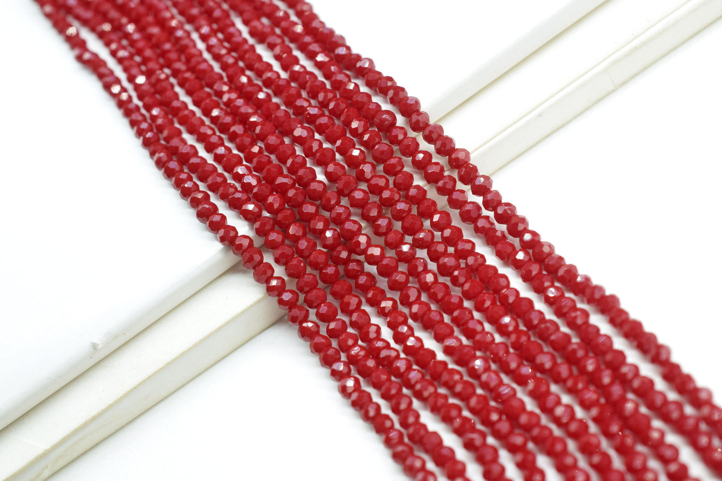 Red Ruby 3.50mm Faceted Beads,Ruby Jewelry Making beads,Red Gemstone Wholesale Beads supplier,Red Ruby Quartz Beads,Ruby Roundel Bead Strand