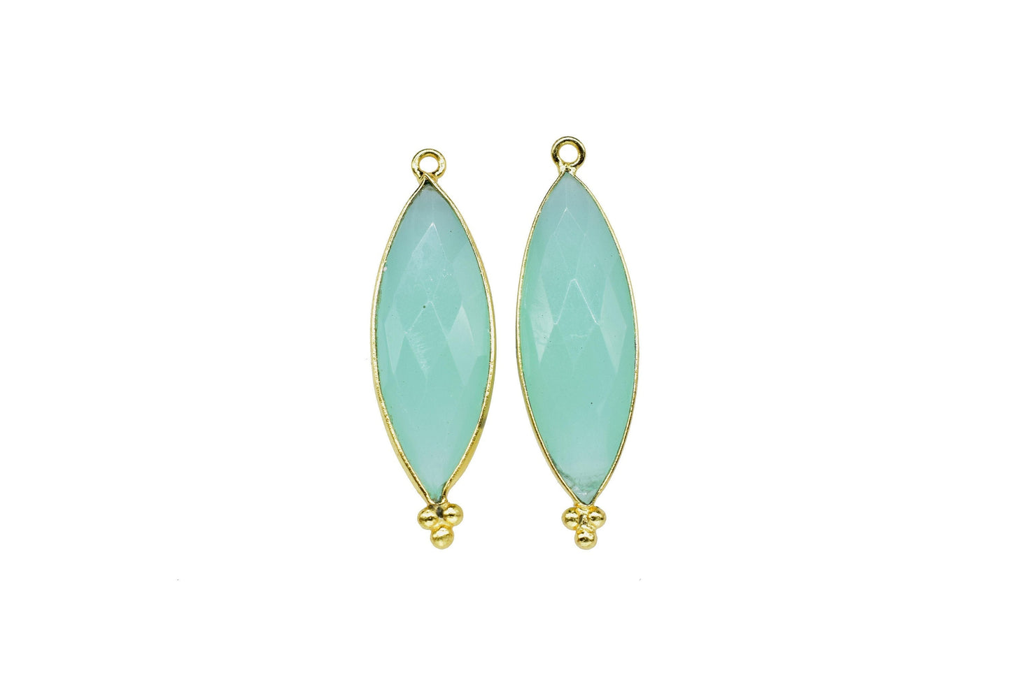Aqua Quartz 10x30mm Bezel charm,Station Bezel Link Jewelry Suppliy,Aqua Quartz jewelry,marquise Shape Pendant,Aqua Quartz Gemstone Connector