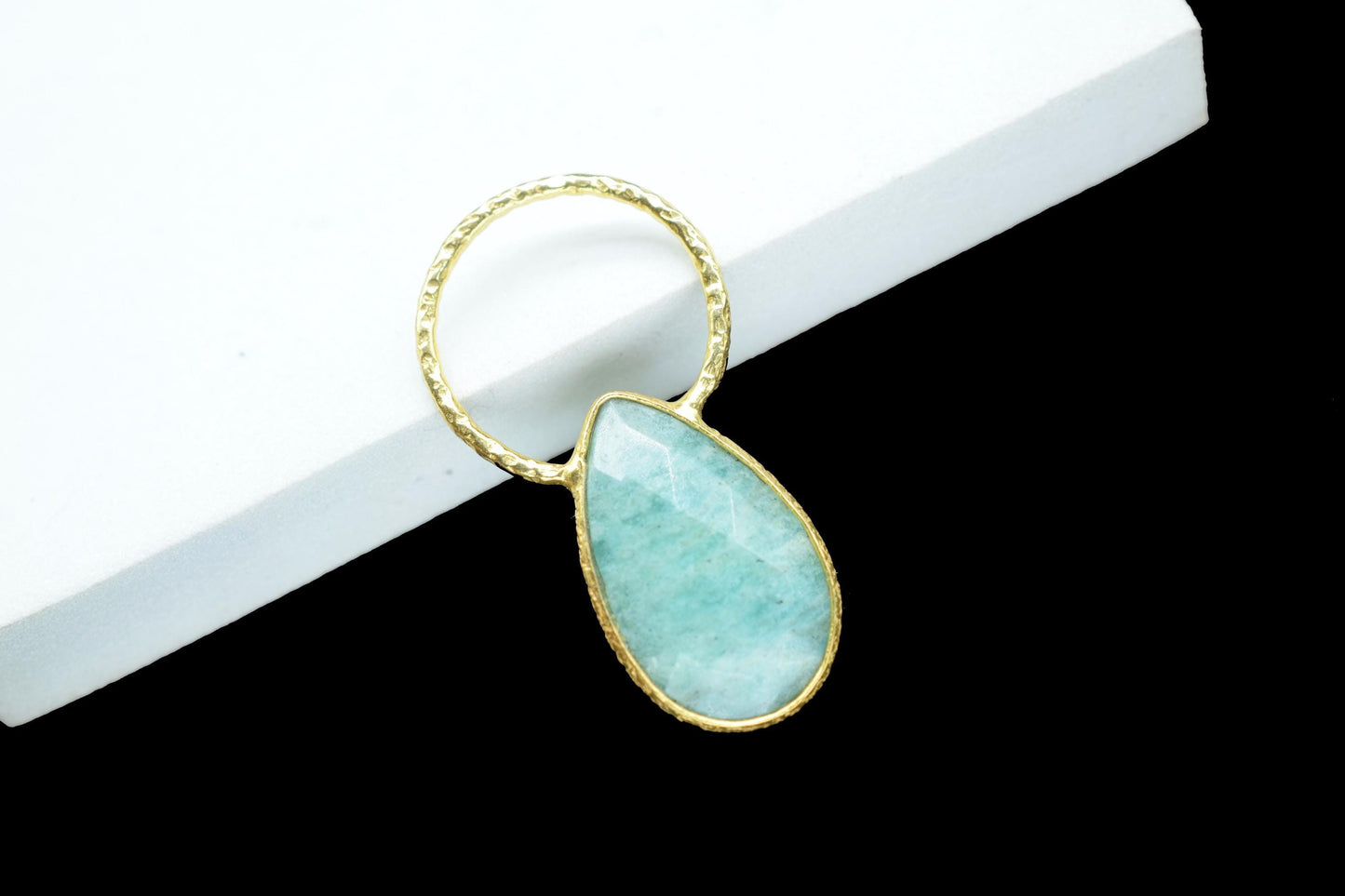 Gemstone Amazonite Jewelry Pendant/Amazonite Jewelry/Gold Plated Jewelry/Brass Connector Jewerly/Handmade Jewelry/Women Jewelry/B'day Gift