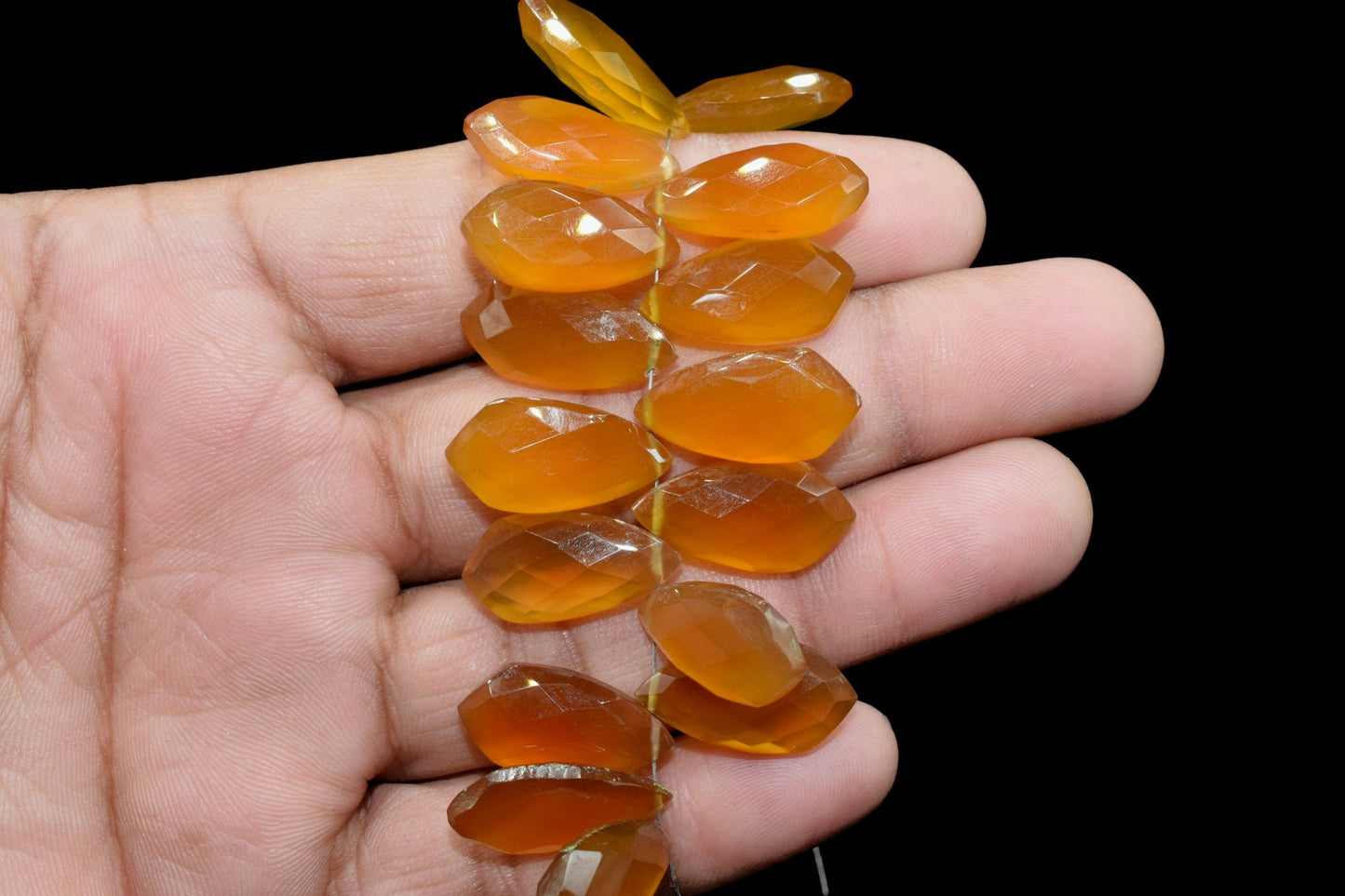 Dark Yellow Chalcedony 10x20mm Tie Shape Beads,Yellow Chalcedony Pear Shape Beads,Faceted Fancy Shape Briolettes,Calibrated Briolettes beads