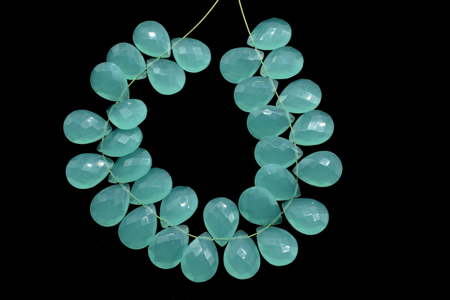 Aqua Chalcedony Pear shape 9x13mm Briolettes,Aqua Chalcedony Teardrop Briolette,Match Pair- Aqua Chalcedony Faceted Briolettes Calibrated