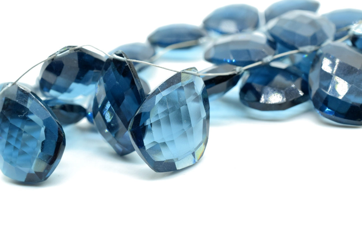 NATURAL TEAL Moss Kyanite 15x20mm Faceted Pear Shape Briolette,Kaynite Briolettes,Superb Item at Low PriceFinest Quality Briolette