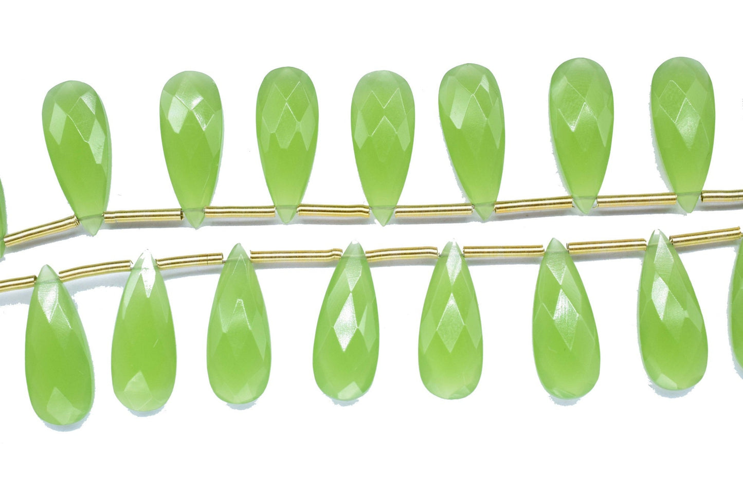 Prehnite Teardrop Briolettes, Green Gemstone Teardrop Faceted Beads,Prehnite 5 inch strand,Jewelry Making Supplies,Prehnite Teardrop jewelry