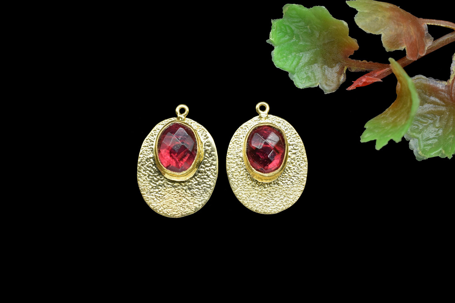 Pink Tourmaline Charm Pendant,Handmade Connector,Component Pendant jewelry,Gemstone Oval Shape Pendant,Matt Earrings,Finding Oval Components