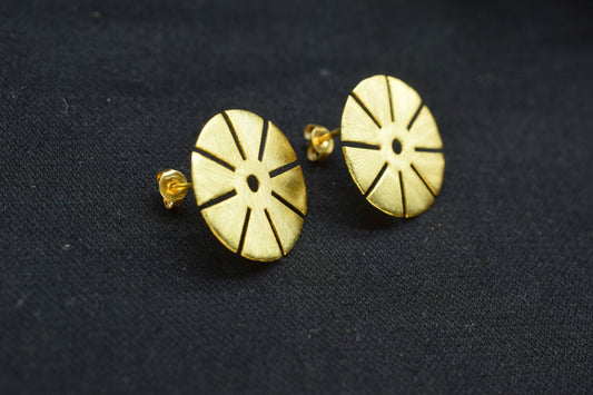 Gold plated brass earring post Studs,Coin shape earring connectors,Brass Earring charms,Earring findings jewelry,Round Earring connectors,