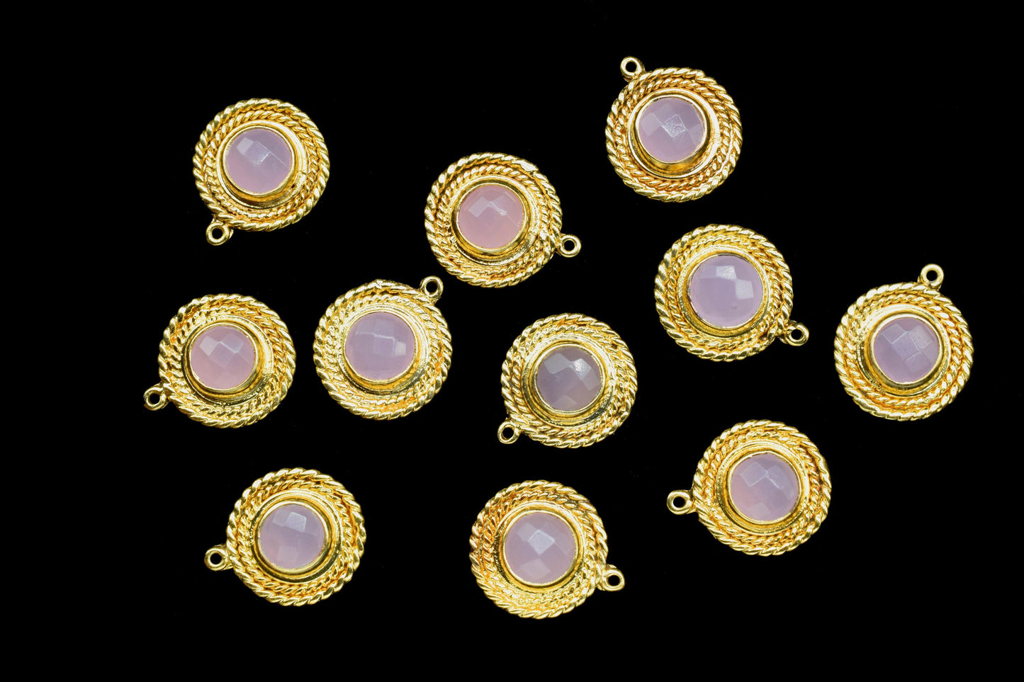 Circle Bezel Charm Pendants,Handmade Briolettes Pendant,Gemstone Beads Jewelry,Station Bezel Link,Craft Supplies,Single Bail Connectors,Gift