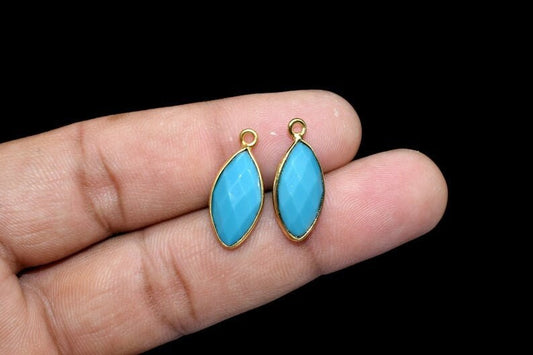 Turquoise 8x16mm marquise shape Single bail Connector,Turquoise Single Bail Bezel Link,Jewelry making supplies,Single Bail Charm Pendant,