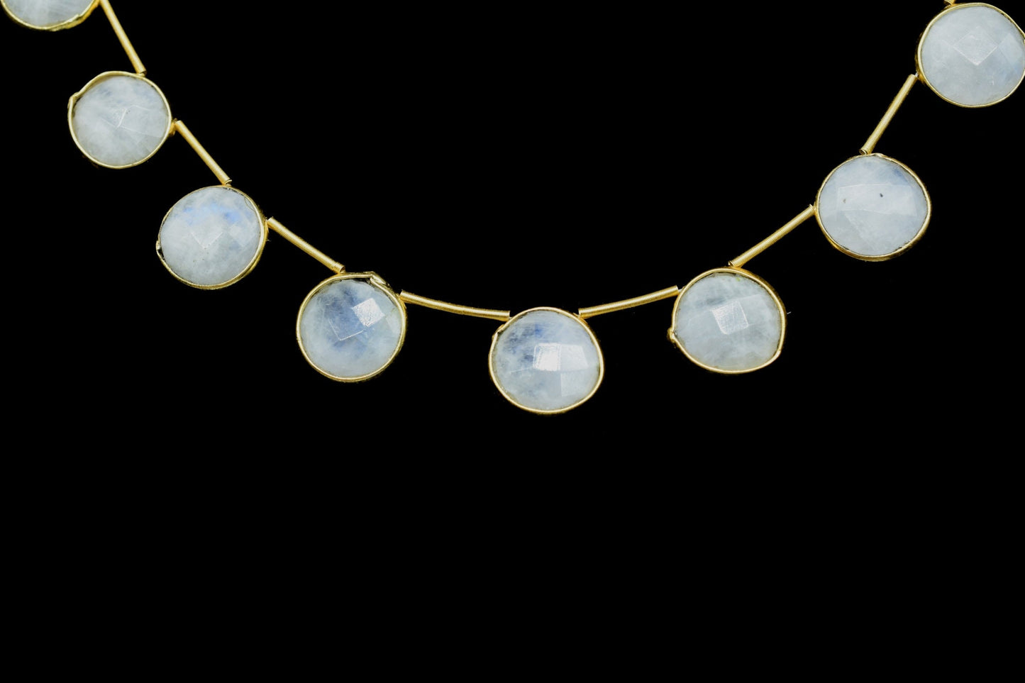 Moonstone 10mm Faceted Round Shape charms strand,Moonstone Brass drilled charms,MoonstoneRound drill pendant, Moonstone strand