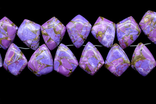 12x16mm Smooth Kite Shape Beads,Jewelry Making Gemstone,Turquoise Briolettes Bead,Purple Copper Turquoise Smooth Beads,Kite Shape Briolettes
