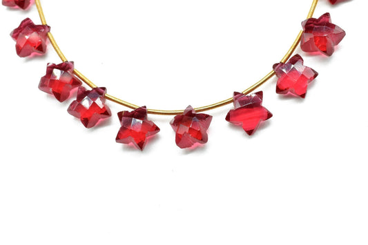 Pink Tourmaline  9MM Star Shape Briolettes Beads 7" Full Strand Pink Color Super Fine Quality,Super Sparkle Fine Cut Fancy Shape Briolettes