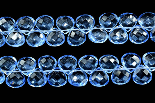 Tanzanite Heart Shape Faceted Beads Strand,10mm Heart Shap Briolettes,10 Inches Full Strand ,Tanzanite Briolettes,jewelry making heart shape