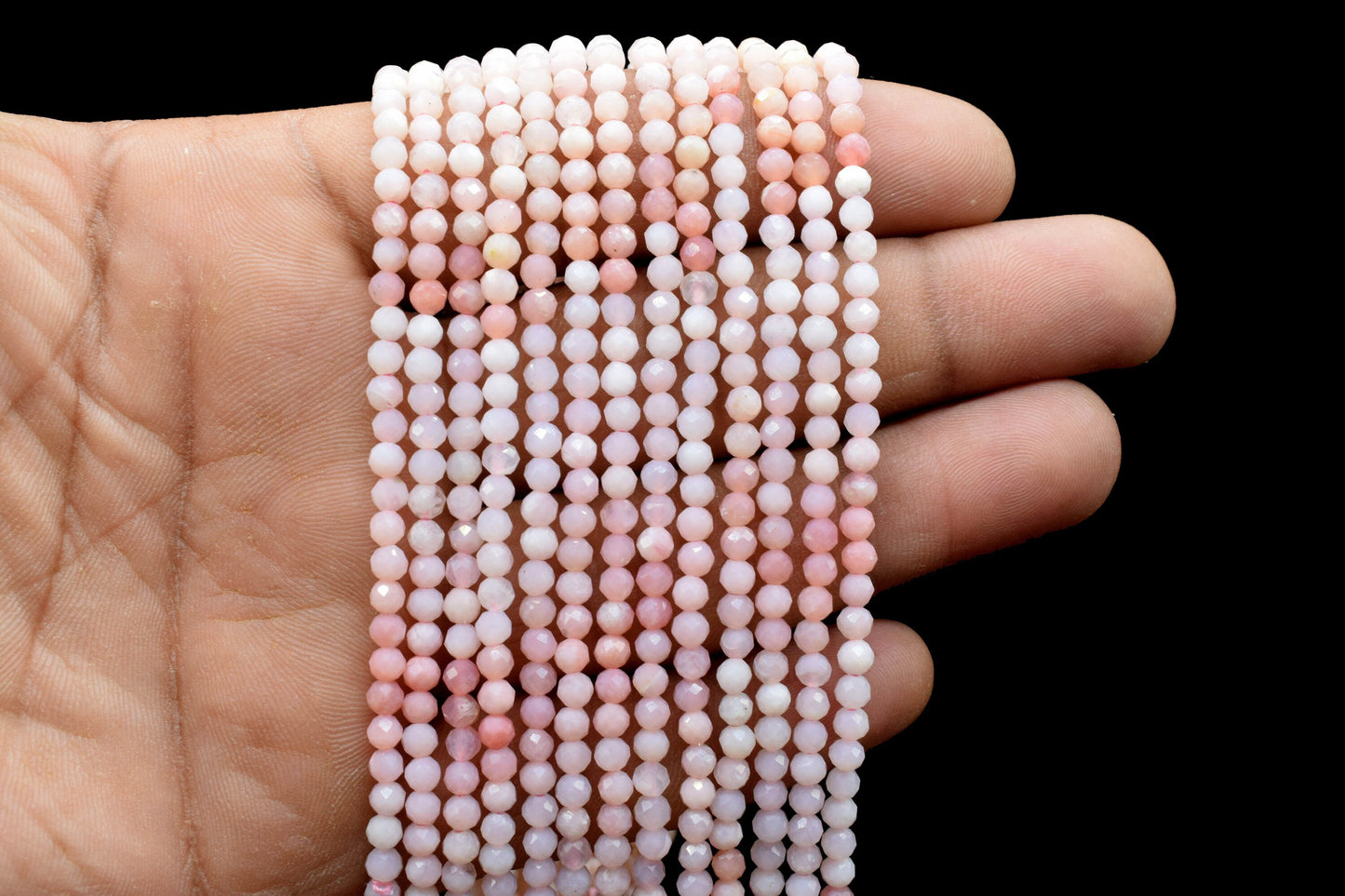 Rose Quartz Faceted Beads,3mm Rondelle,Rose Quartz Shaded Beads Strand,Micro faceted beads,Gemstone Beads Strand,Rose Quartz Beads Jewelry