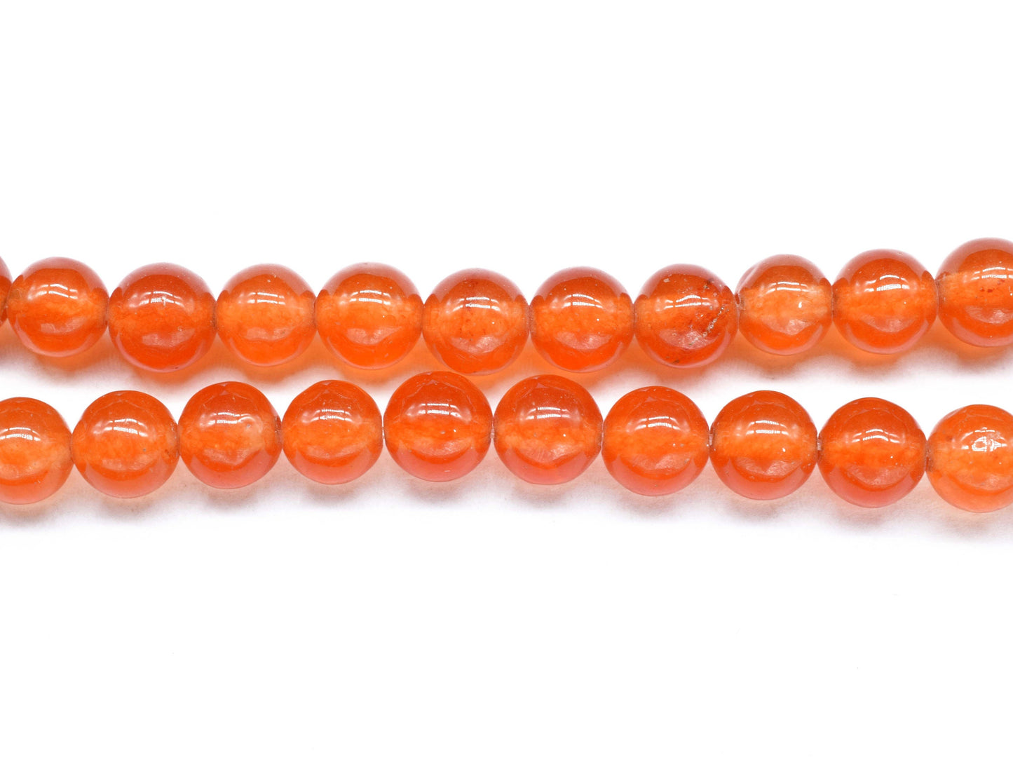 Natural Orange Jade Gemstone Smooth 6mm To 7mm round Shape Beads,Orange Quartz Handmade Strands,Beautiful Orange Jade Smooth Beads Jewelry