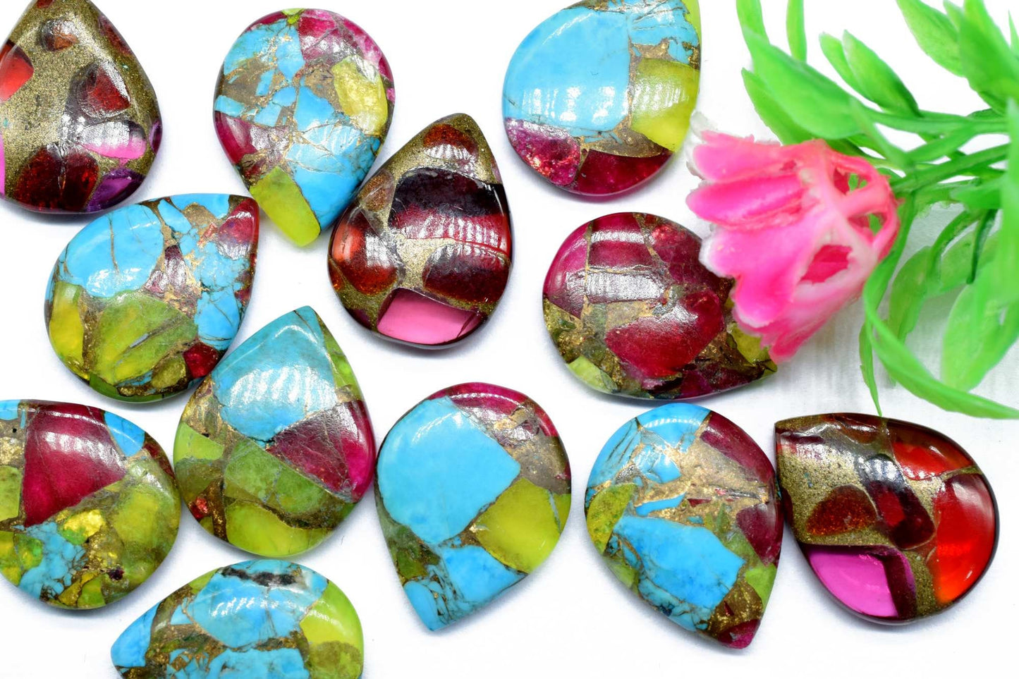 Oyster Copper Turquoise Beads, 18x23mm Teardrop beads,Smooth Briolettes,Wholesale Price Beads, Mystic Beads,Rare Copper Turquoise Briolettes