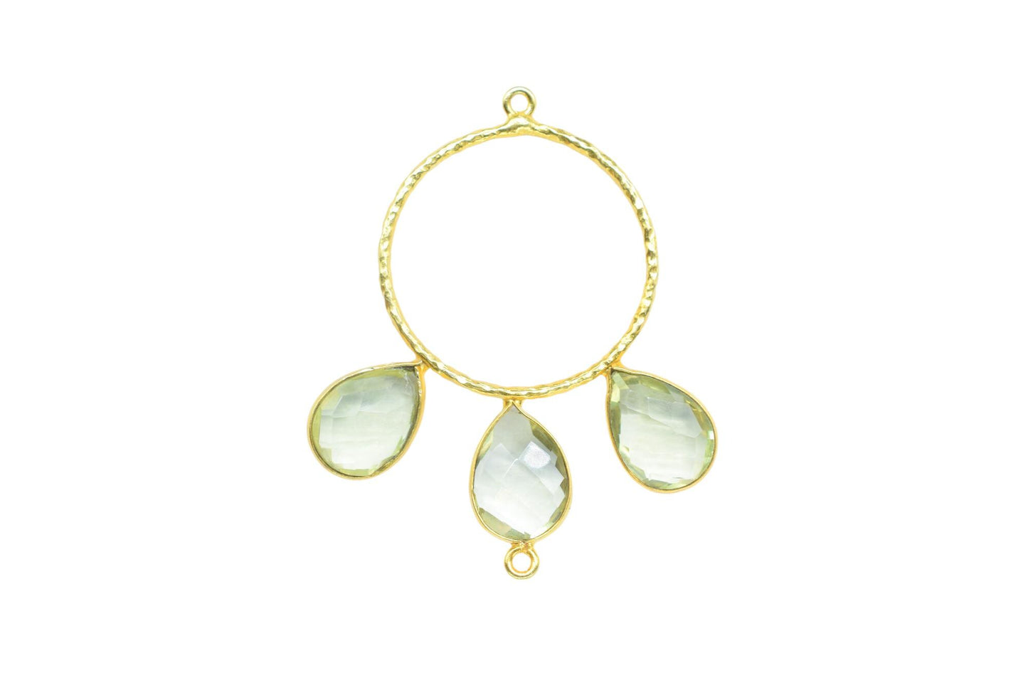 Lemon Quartz Pendant/Gold Plated Jewellery/Connector Jewellery/Yellow Gemstone Jewellery/Brass Connector Jewellery/Double Bail Pendant/Gift