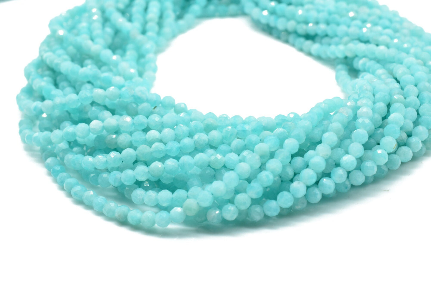 Amazonite Faceted Beads,3mm to 3.5mm Rondelle Beads,13 inche beads Strand,Beads for Jewelry,mint color beads,Jewelry Making bead,AAA Quality