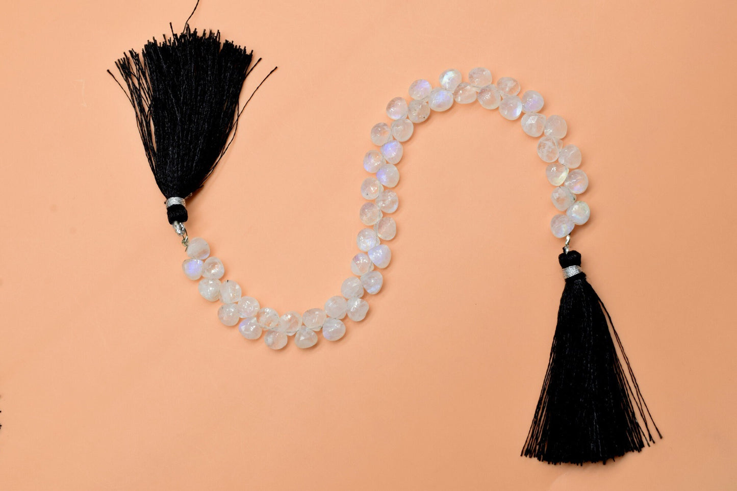 Moonstone 6mm Heart Shape Briolettes,Rainbow Moonstone Briolette,AAA Quality Briolette,7''pear shape strand,Blue flash moonstone Briolettes