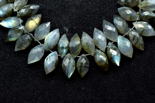 Labradorite faceted Dew Drops beads,7x14 mm Dew Drops briolettes,Spiky tear drops,jewelry making beads,Grey Gemstone briolettes,fancy Drops