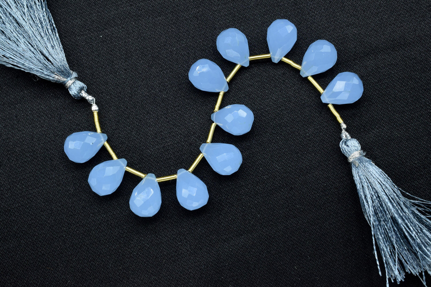 Blue Chalcedony Teardrop Shape Briolette, 10x14mm Drop Beads , Blue Chalcedony Faceted Drop Shape Briolette , AAA Quality Briolette