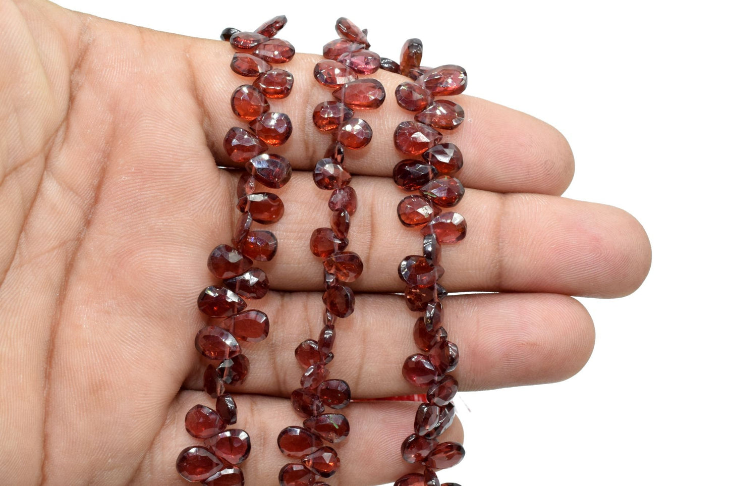 garnet Briolette,garnet pear shape faceted beads,6x9 mm garnet teardrop,garnet pear shape strand,jewelry making beads,garnet gemstone beads