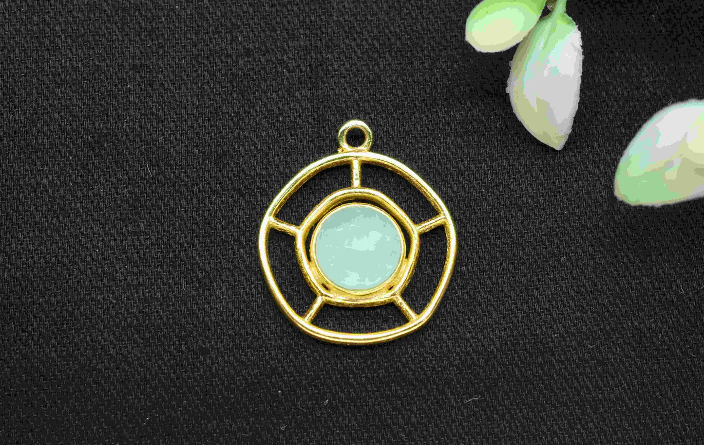 Amazonite Gemstone Component, Single Bail Charm , Amazonite Connector Pendant , Gold Plated Connectors , Earring Component , B'day Gift