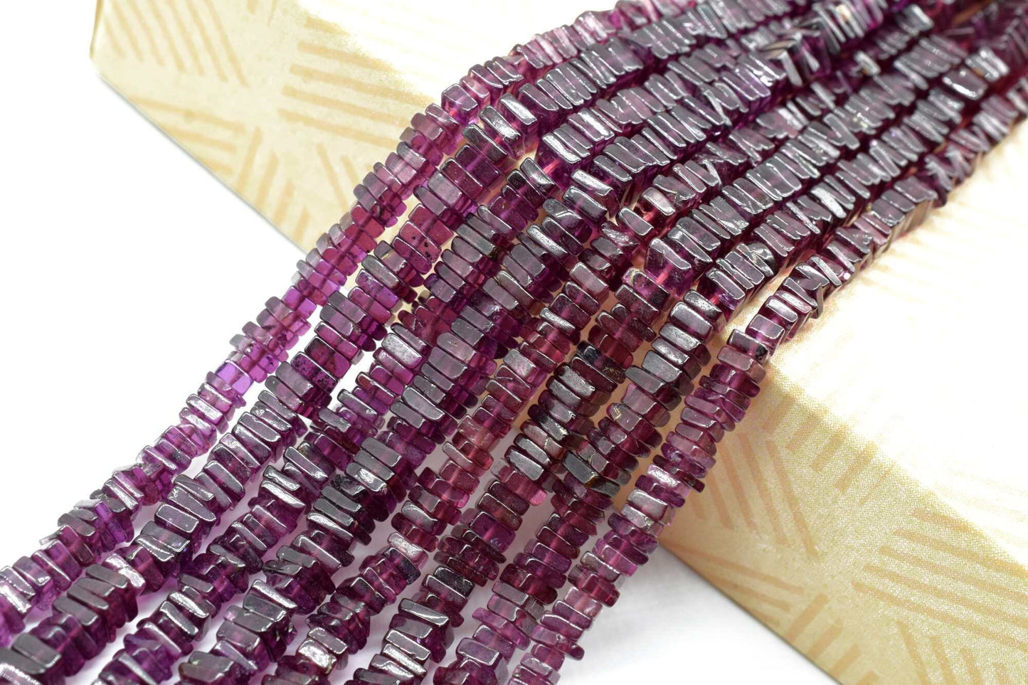 Garnet 4 to 6mm Gemstone Smooth Square Heishi Beads,Red Garnet Heishi Beads, Natural Garnet Heishi Cut Beads, Red Garnet,Square Beads,garnet