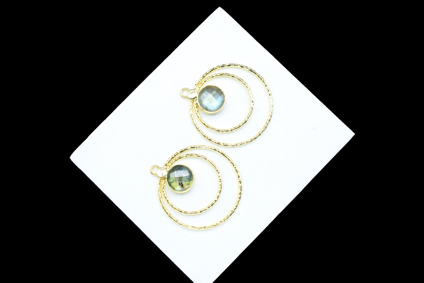 Fleshy Labradorite Round Faceted Bezel Connector,designer Bezel Connectory,Grey Gemstone Pendant,Jewelry Making Supply,Labradorite Earrings