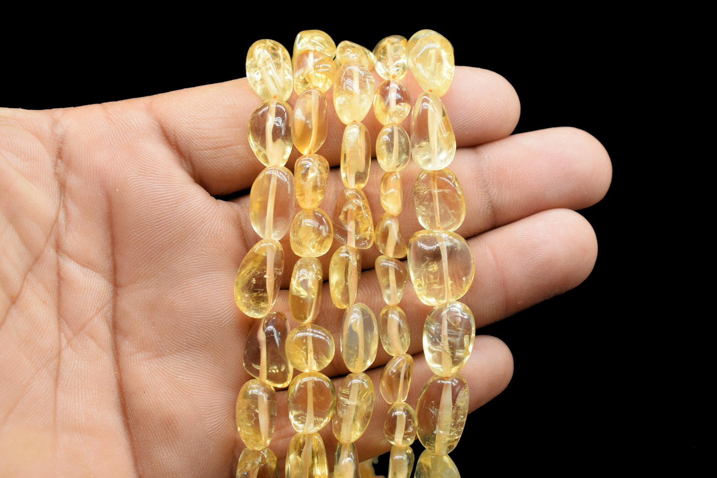 Natural Gemstone Nuggets Beads/Smooth Beads/Jewelry Making Craft/Citrine Nuggets Beads/Handmade Jewelry/Jewelry Component/B'day Gift