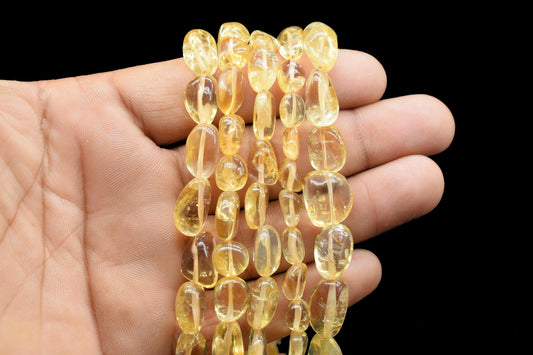 Natural Gemstone Nuggets Beads/Smooth Beads/Jewelry Making Craft/Citrine Nuggets Beads/Handmade Jewelry/Jewelry Component/B'day Gift