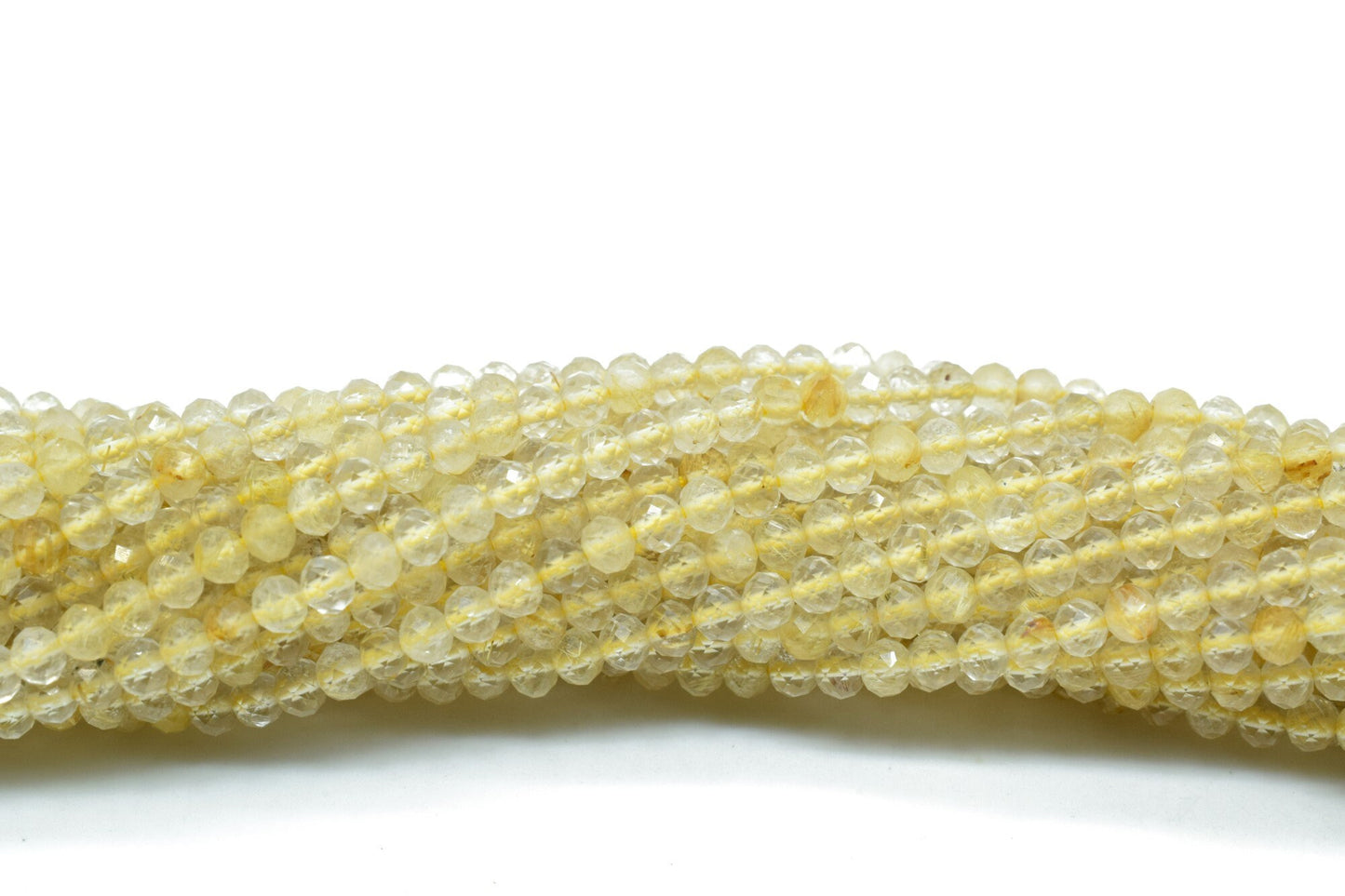 Golden Rutile beads,AAA Fine Quality beads,Micro Faceted Roundell Bead,Beads for Jewelry Supplies,Tiny Faceted Bead,golden beads,13'' strand