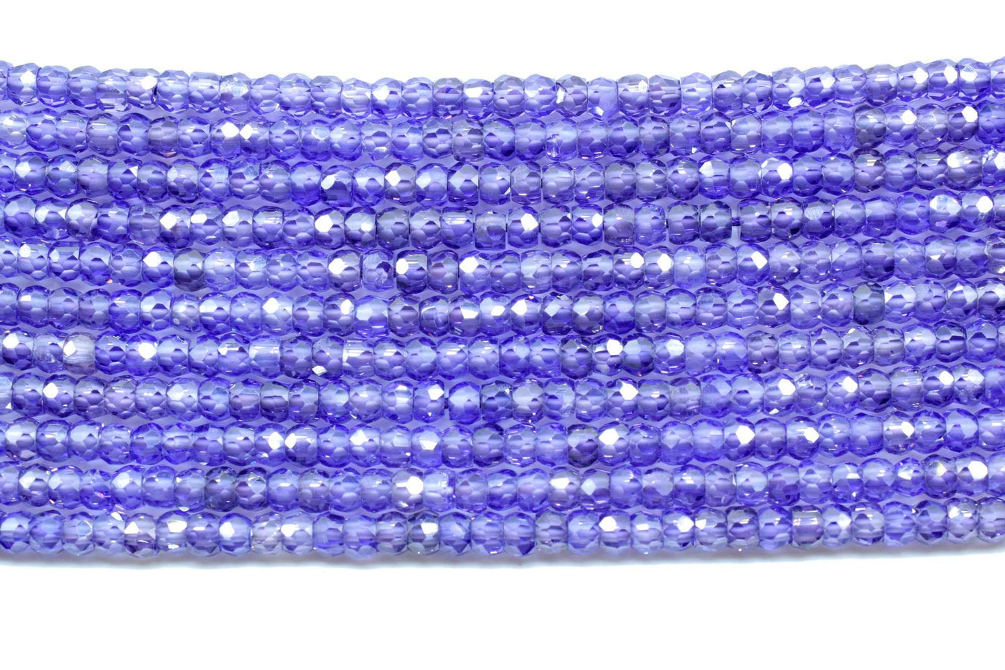 Amethyst 3mm Faceted Rondelle Beads,Cubic Zircon Beads Strand,Amethyst Bead Necklace,Faceted Micro CZ Beads 13 Inches Strand Handmade Craft