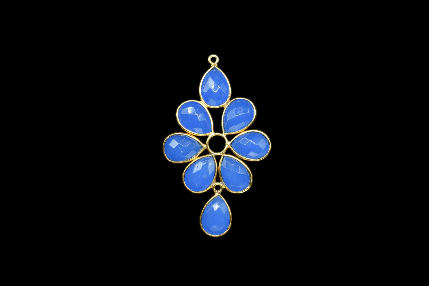 Natural Stone Bezel Pendants,Gemstone Flower Pendant,Craft Supplies,Handmade Beads Jewelry,Components Earring Connectors,Station Bezel Link