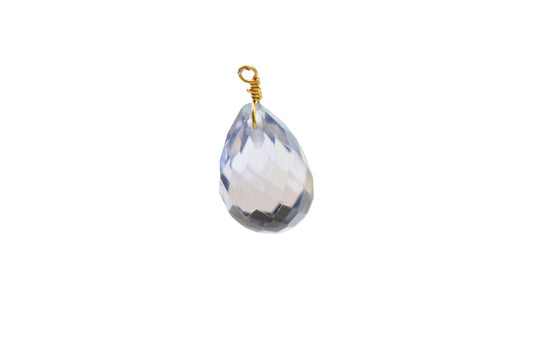 Brazilian Amethyst 10x14mm Faceted Drops Wire Wrapped Gemstone,Amethyst dainty dangle drops,Amethyst Gemstone Connector,Birthstone Jewelry