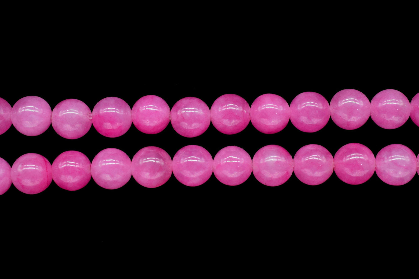 Hot Pink Quartz Smooth Beads,Pink Chalcedony Smooth Beads,Chalcedony Roundells,Handmade Jewelry,AAA Fuchsia Beads Jewelry Making Craft,Gift