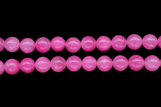 Hot Pink Quartz Smooth Beads,Pink Chalcedony Smooth Beads,Chalcedony Roundells,Handmade Jewelry,AAA Fuchsia Beads Jewelry Making Craft,Gift