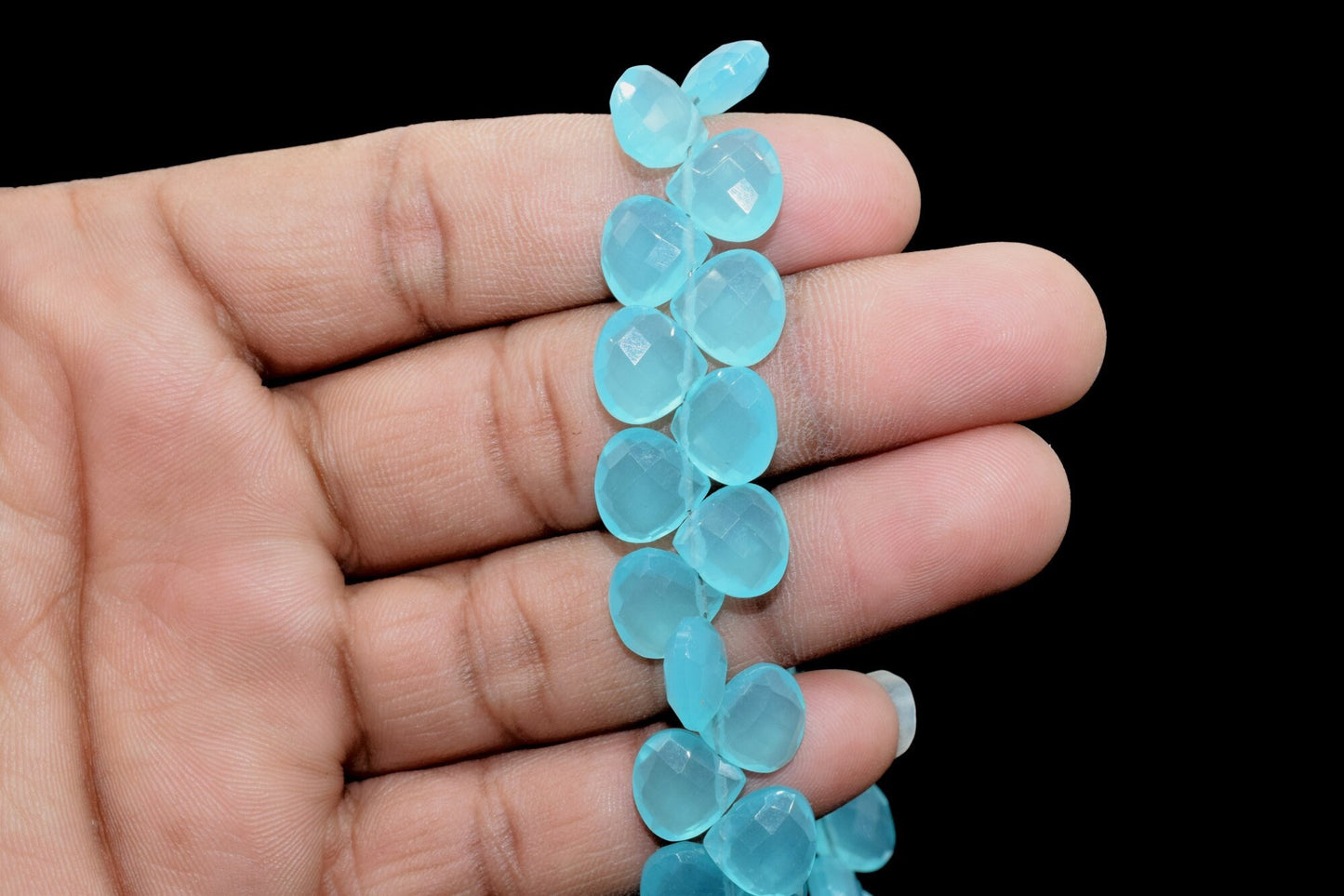 Peru Chalcedony 10mm Faceted heart Shape Briolettes,Jewelry Making Gemstone,Pear Shape Beads,AAA Briolettes,Peru Chalcedony Teardrop Beads