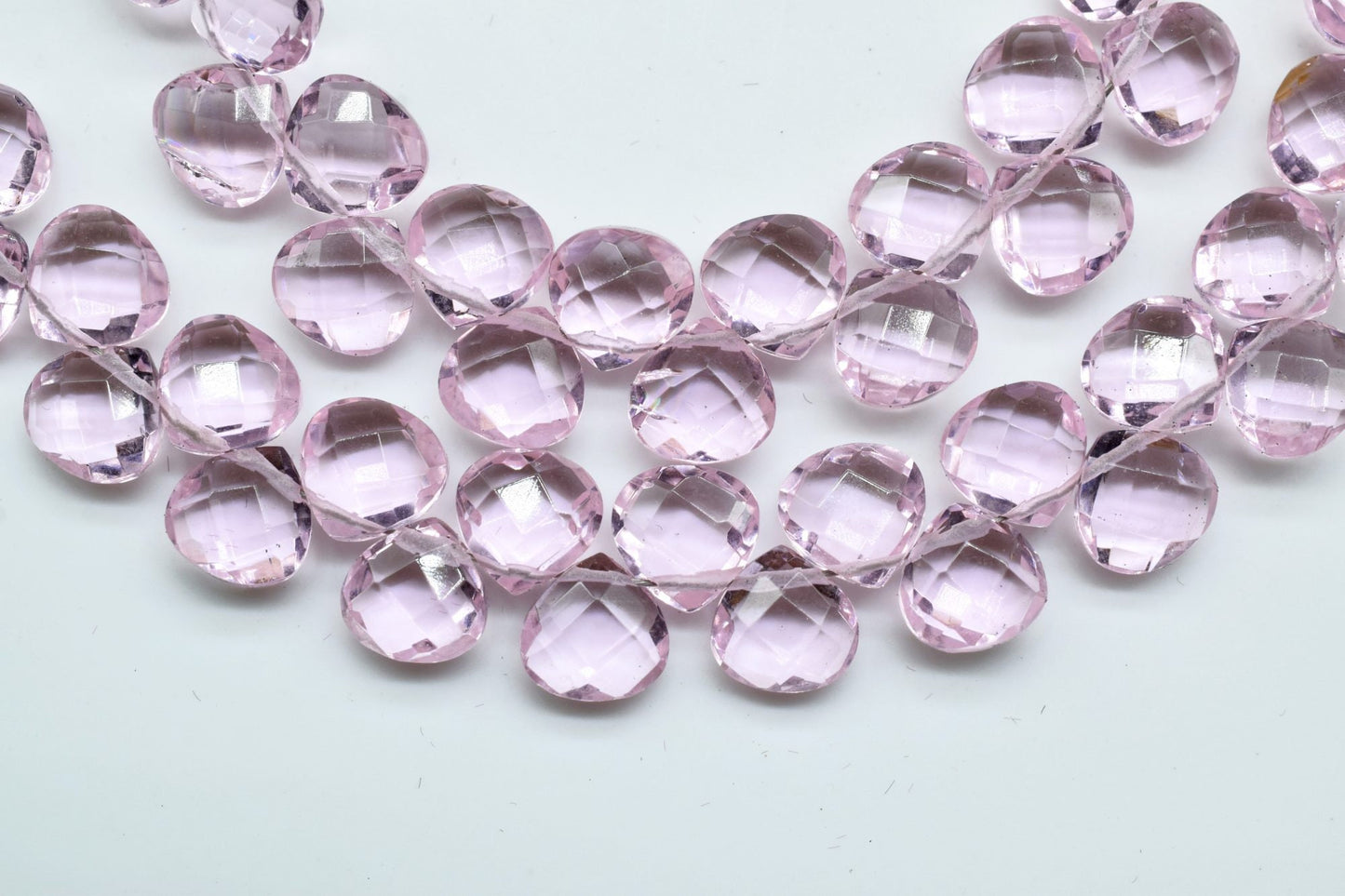 Pink Quartz Faceted 6mm Heart Shape Briolettes,Natural Pink Quartz Beads,Heart Shape Briolettes,Pink Quartz Heart Shape Beads,Jewelry making