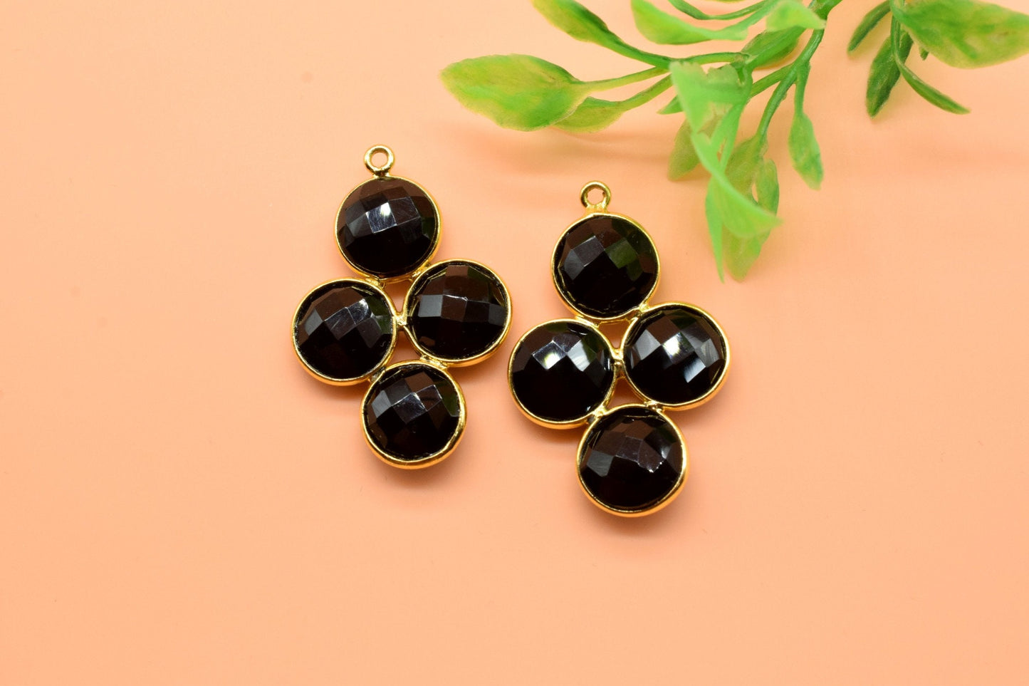 Black Onyx jewelry component,Black Onyx Attached Bezel,Black Onyx connector,Black Onyx Necklace Pendant,Gemstone component, Jewelry Making