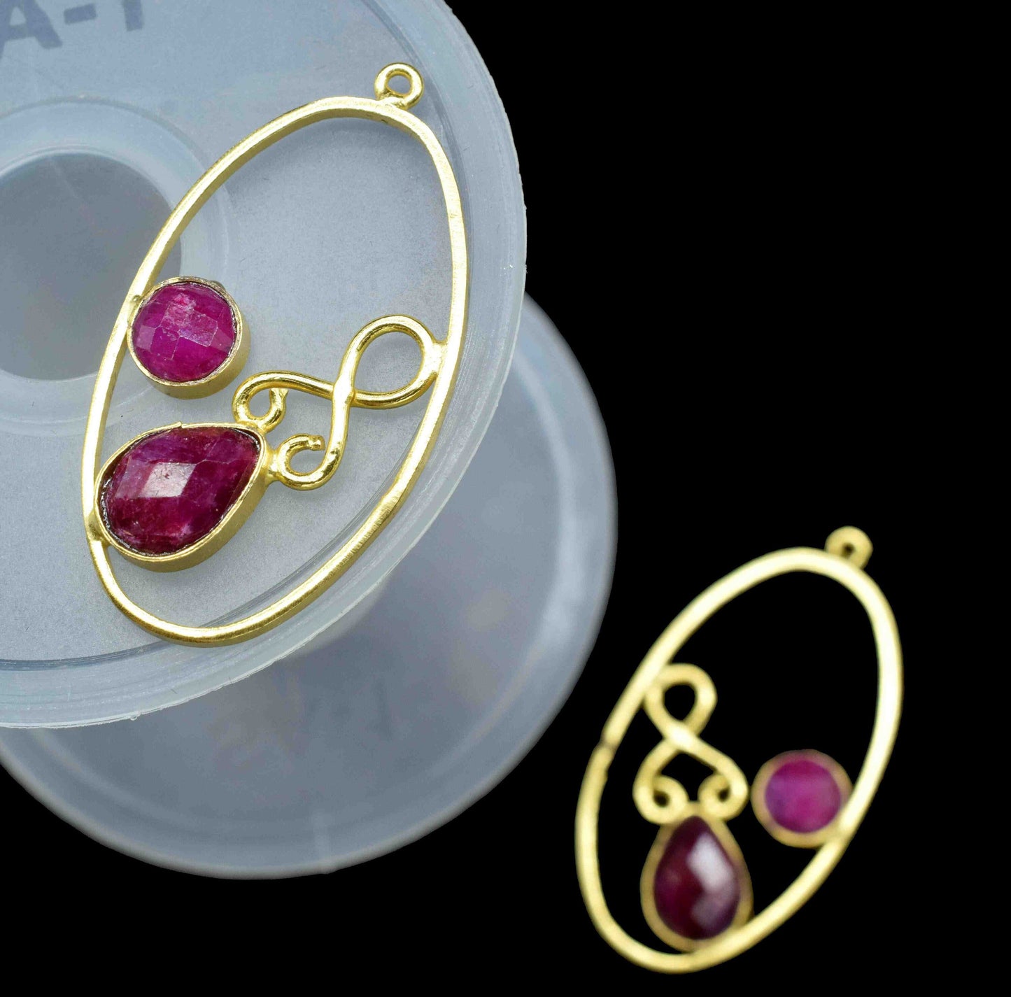 Natural Ruby Gemstone Teardrop Earring,Finding Necklace Component Jewelry,Finding Oval Shape Earring Connector,Handmade Earrings,Components