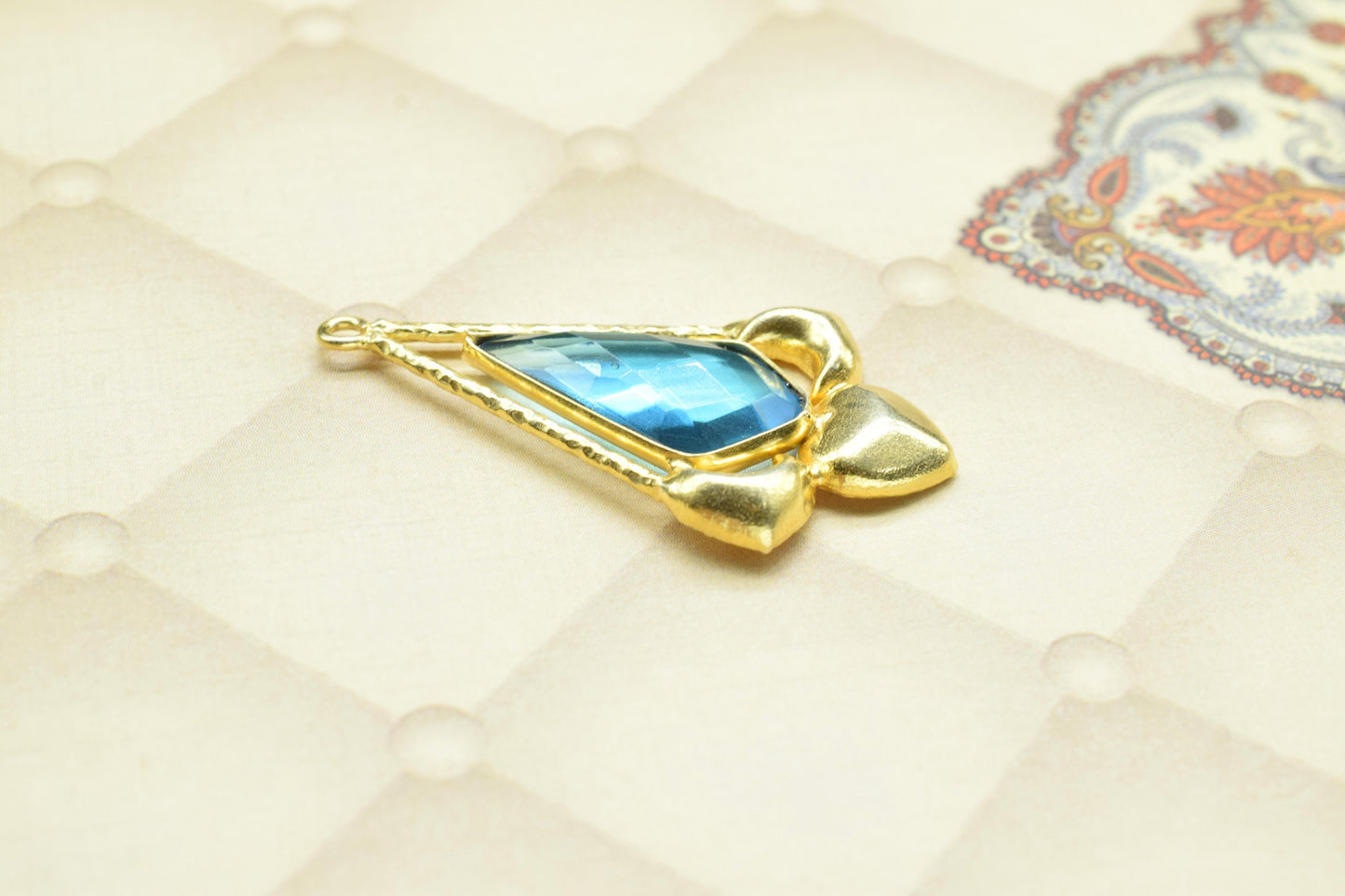 Blue Topaz Pendant/Gemstone Component/Blue Topaz Faceted Pendant/Necklace Pendant/Single Bail Charm/Necklace Pendant/Summer Collection/Gift